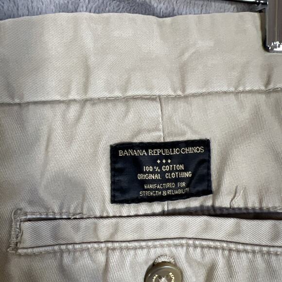 Banana Republic Pant Mens 34X32 Khaki Tan Relaxed Fit Dawson Chino Cotton Preppy - Picture 5 of 12